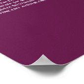 Silver on Cassis 20 Table Wedding Seating Chart Poster (Ecke)