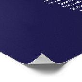 Silver on Navy Chic 7 Table Wedding Chart Poster (Ecke)