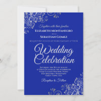 Silver on Royal Blue Simple Elegante Wedding