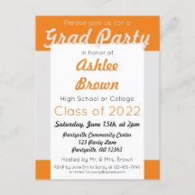 Silver Orange Bold Party Abschluss