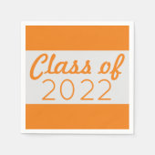 Silver & Orange Class Year Abschluss Serviette (Vorderseite)