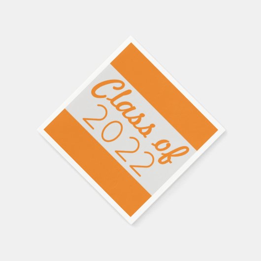 Silver & Orange Class Year Abschluss Serviette (Ecke)