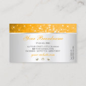 Silver Orange Glitzer Sparkle Diamonds Stilvoll Visitenkarte (Rückseite)