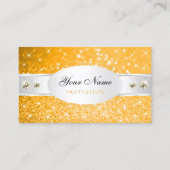 Silver Orange Glitzer Sparkle Diamonds Stilvoll Visitenkarte (Vorderseite)