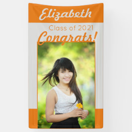 Silver Orange Glückwunschs Eine Foto Graduierungsp Banner