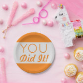 Silver & Orange Sie haben es getan Abschluss Pappteller (Party)