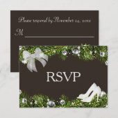 Silver Ornament and Christmas RSVP Karte (Vorne/Hinten)