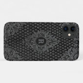 Silver Ornament mit der Monogramm Case-Mate iPhone Hülle (Rückseite (Horizontal))