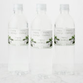 Silver Ornament White Ribbon Christmas Wasserflaschenetikett (Flaschen)