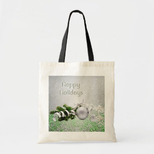 Silver Ornament White Ribbon Weihnachtsfeier Tasch Tragetasche