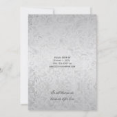 Silver Overlay Lila Ribbon Bow Post Wedding Einladung (Rückseite)