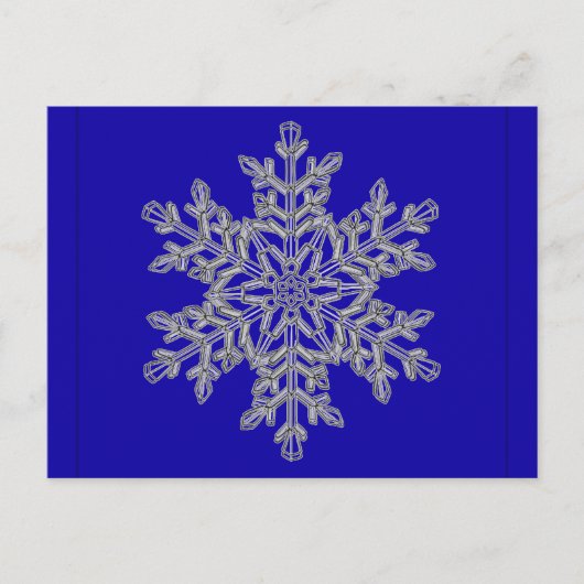 Silver Overlay Snowflake auf Cobalt Blue Postkarte (Vorderseite)
