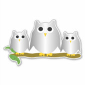 Silver Owls Design Aufkleber (Vorderseite)