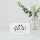 Silver Owls Design Visitenkarte (Stehend Vorderseite)