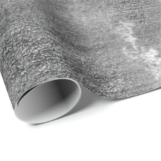 Silver Paint Industrial Abstrakt Grau Graphit Vip Geschenkpapier (Rolleneckpunkt)