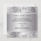 Silver Paisley Swirl Event Einladung (Rückseite)