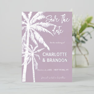 Silver Palm Trees Beach Hochzeit Folieneinladung