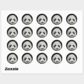 Silver Panda Runder Aufkleber (Blatt)
