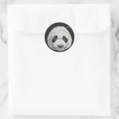 Silver Panda Runder Aufkleber (Tasche)
