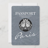 Silver Paris Passport Save the Date (Vorderseite)