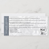 Silver Paris Wedding Boarding Pass Einladung (Rückseite)