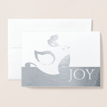 Silver Partridge Joy Foto Weihnachtskarte