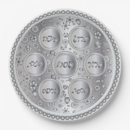 Silver Passover Seder Plate - Paper Tellers Pappteller