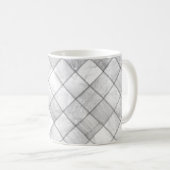Silver Patchwork Look Quilt Muster Kaffeetasse (VorderseiteRechts)