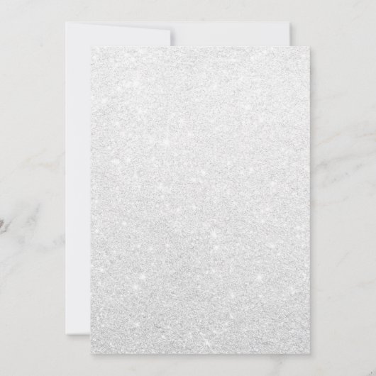 Silver Peacock Feather Navy Blue Wedding Einladung (Rückseite)