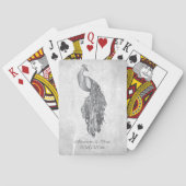 Silver Peacock Gastgeschenk Hochzeit Playing Cards Spielkarten (Rückseite)