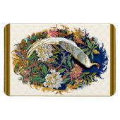 Silver Peacock Magnet (Horizontal)