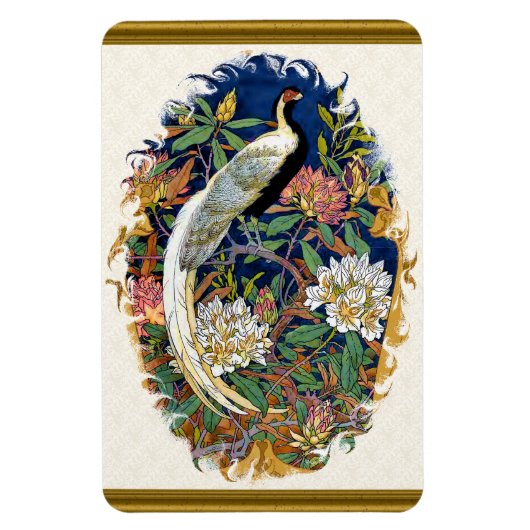 Silver Peacock Magnet (Vertikal)