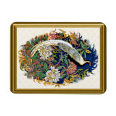 Silver Peacock Magnet (Horizontal)
