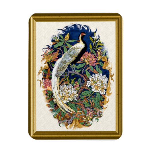 Silver Peacock Magnet (Vertikal)