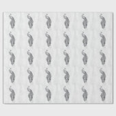 Silver Peacock Wedding Paper Geschenkpapier (Flach)