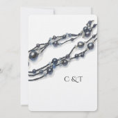 Silver Pearl Elegant Classic Wedding  Einladung (Rückseite)