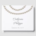 Silver Pearl Elegant Necklace Wedding Gästebuch<br><div class="desc">Mit diesem personalisierten Gästebuch aus der Hochzeit können Sie Erinnerungen aus Ihrem ganz besonderen Tag erfassen und dabei ein ausgeklügeltes Perlenhalskettendesign genießen. Dieses Gästebuch mit individualisierbarem Text für die Namen des Ehepaares und das Hochzeitsdatum fügt Ihrem Empfang eine Touch Eleganz hinzu. Ideal für die Ansammlung herzliche Botschaften und Unterschriften von...</div>