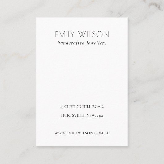 Silver Pearl Leather Textur 2 Earring Display Visitenkarte (Rückseite)