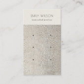 Silver Pearl Leather Textur 3 Earring Display Visitenkarte (Vorderseite)