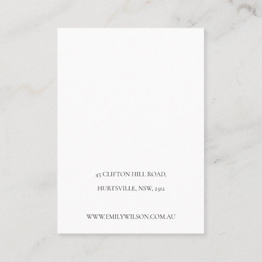 Silver Pearl Leather Texture Band Necklace Display Visitenkarte (Rückseite)