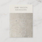 Silver Pearl Leather Texture Earring Display Visitenkarte (Vorderseite)