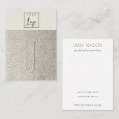 Silver Pearl Leather Texture Hair Clip Display Visitenkarte (Vorne/Hinten)