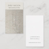 Silver Pearl Leather Texture Hair Clip Display Visitenkarte (Vorne/Hinten)