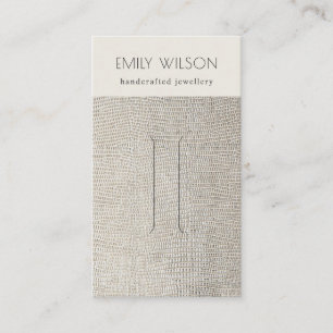 Silver Pearl Leather Texture Hair Clip Display Visitenkarte