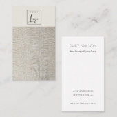 Silver Pearl Leather Texture Necklace Logo Display Visitenkarte (Vorne/Hinten)