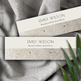 Silver Pearl Leather Texture Stuck Earring Display Mini Visitenkarte