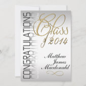 Silver Pearl Mirror Formal Abschluss Einladung (Vorderseite)