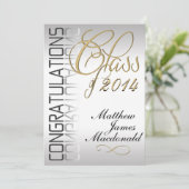 Silver Pearl Mirror Formal Abschluss Einladung (Stehend Vorderseite)