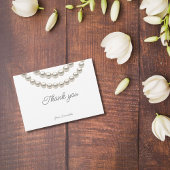 Silver Pearl Necklace Brautparty Elegant Dankeskarte