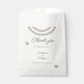 Silver Pearl Necklace Wedding Geschenktütchen (Vorderseite)
